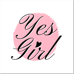 Yes Girl Typography Design Posters and Art